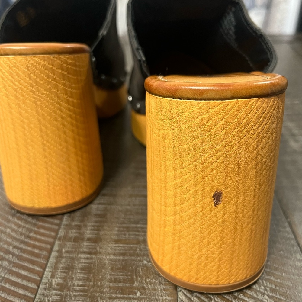 MIA Black and Tan Studded Mules - Picture 6 of 7